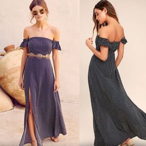 Lulu’s Dream Love Polka Dot Maxi Dress - Navy